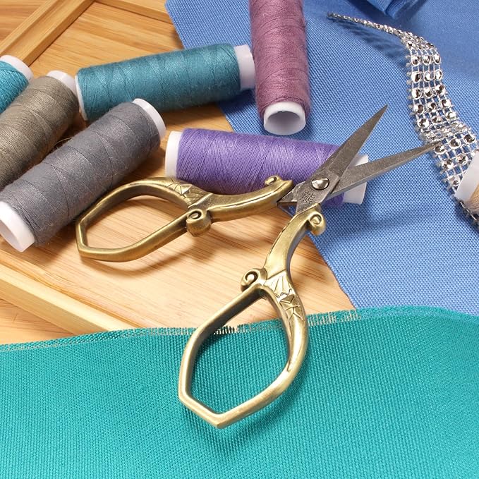 JubileeYarn Chinese Wing & Cloud Embroidery Craft Scissors - Copper - 3 Scissors