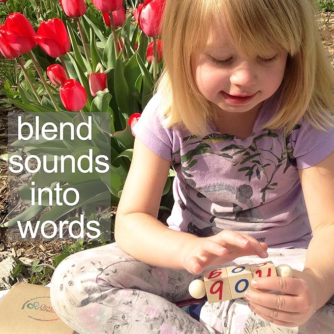 Phonetic Reading Blocks - A Phonics Manipulative Toy for Preschool Learning - Teach Children How to Read