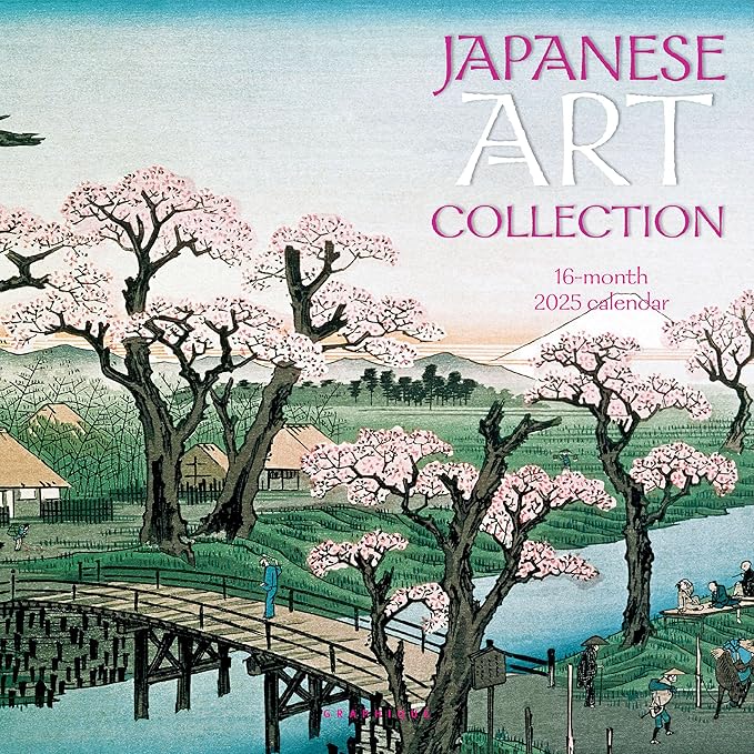 Graphique 2025 Japanese Art Collection Wall Calendar | 12” x 12” | Thick Paper | Home & Office Organizer | Large Monthly Grid | 3 Languages & Marked Holidays | 4 Month Preview Page for 2026