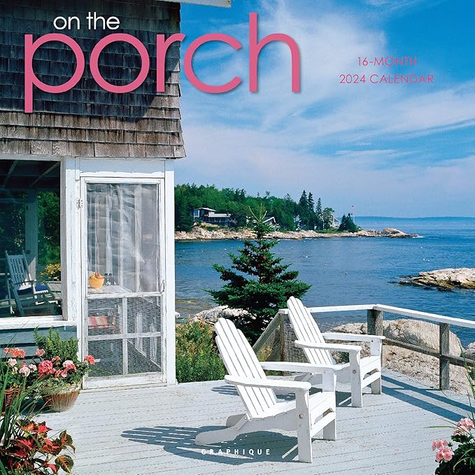 Graphique 2024 On the Porch Wall Calendar | 12” x 12” | Thick Paper | Home & Office Organizer | Large Monthly Grid | 3 Languages & Marked Holidays | 4 Month Preview Page for 2025