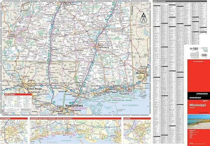 Rand McNally Easy to Read: Mississippi State Map